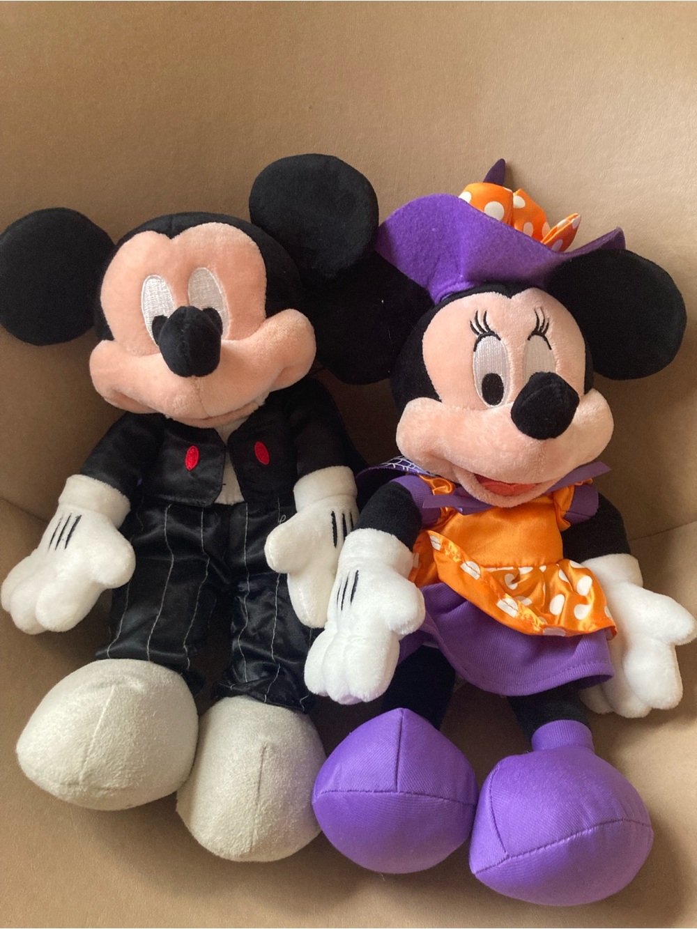 Hallmark for Disney Vampire Mickey Mouse and Witch Minnie Mouse Plush Appr 14”